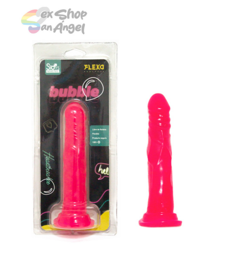 DILDO BUBBLE 8 PULGADAS- FLEXIBLE CON AROMA.
