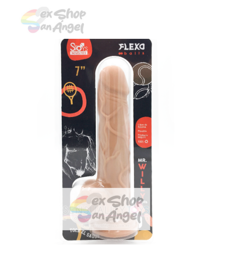 DILDO MR WILLY "7" PULGADAS- FLEXIBLE.