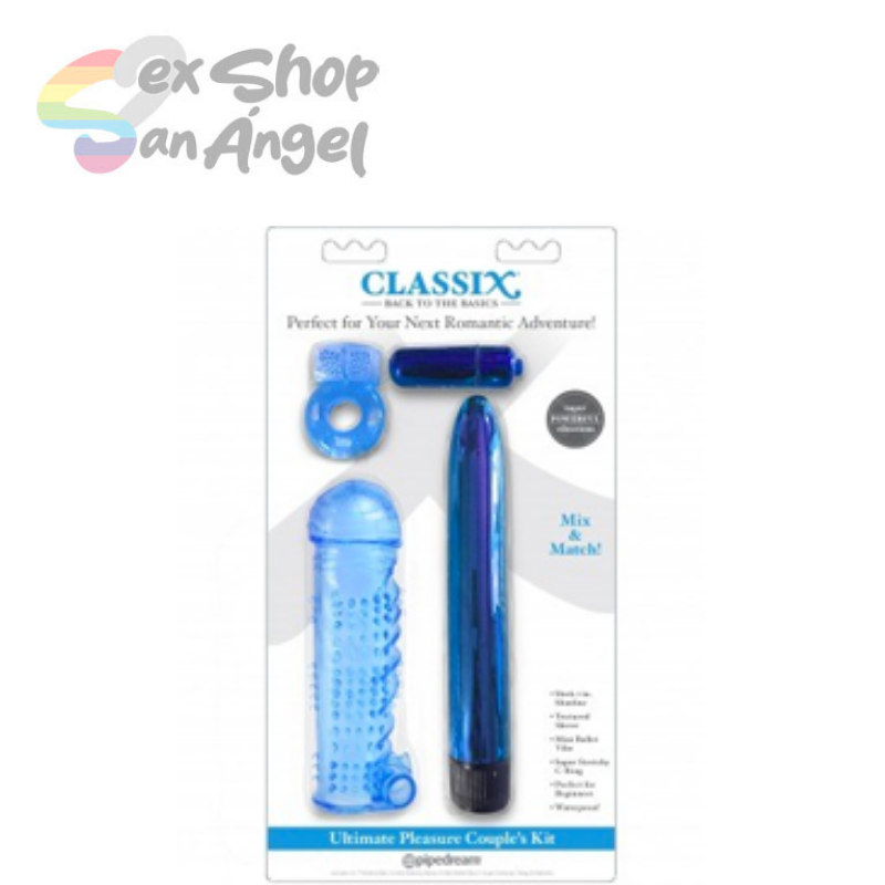 KIT DE PAREJA CLASSIX 4 EN 1 MIX AZUL.