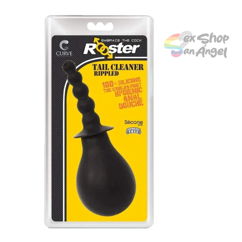 ENEMA TAIL CLEANER RIPPLED DOUCHE-SILICONA PURA.